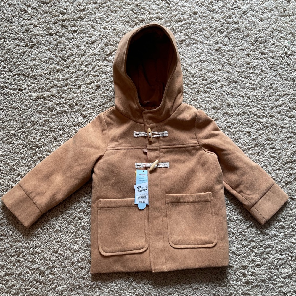 Cat and Jack Wool Duffel Coat (3T)- NEW with tags